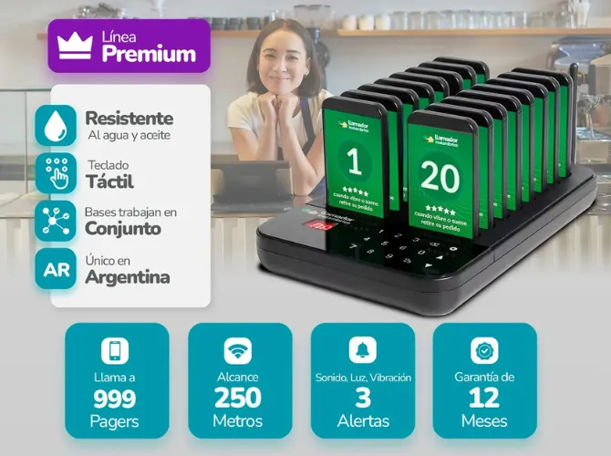Llamadores Servicio Pager Restaurante Gastronomia